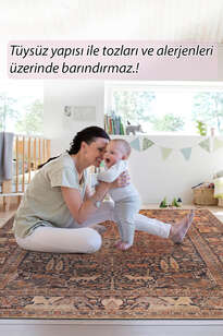 Eskitme Vintage Şönil Dokuma Pamuk Polyester Halı HS 425 (7)