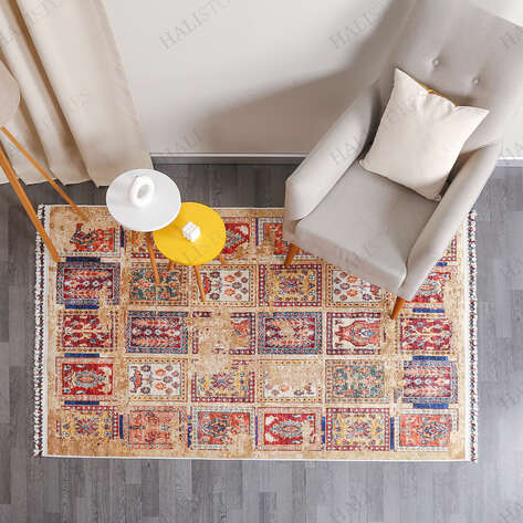 Etnik Desenli Bej Kilim Halı Milas 5031 - 2