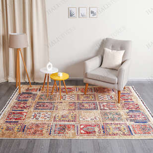 Etnik Desenli Bej Kilim Halı Milas 5031 (1)