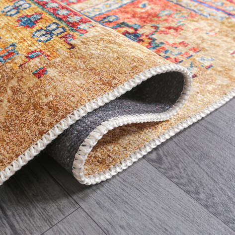 Etnik Desenli Bej Yolluk Halı Milas 5031 - 4