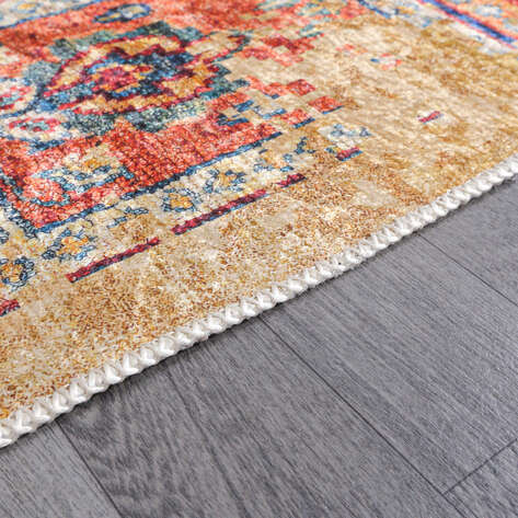 Etnik Desenli Bej Yolluk Halı Milas 5031 - 5