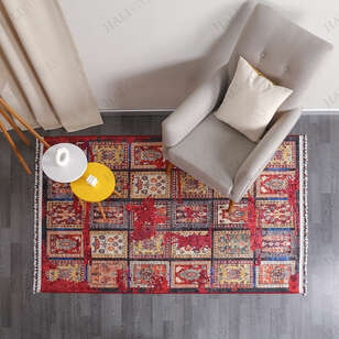 Etnik Desenli Bordo Kilim Halı Milas 5030 (2)