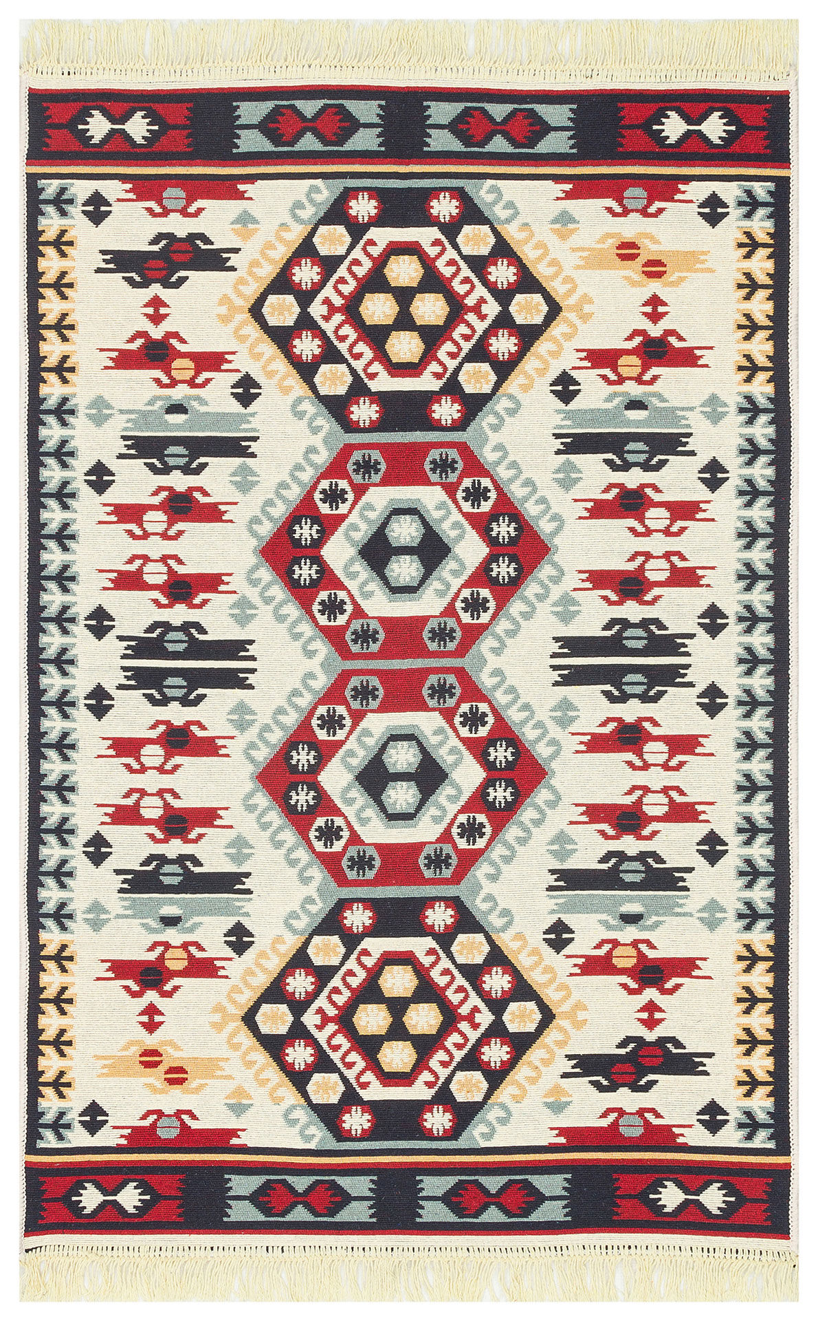 Etnik Desenli Kilim Halı Arya Ar 30 Kırmızı
