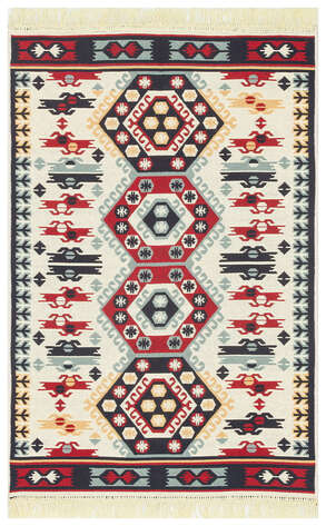 Etnik Desenli Kilim Halı Arya Ar 30 Kırmızı - 1