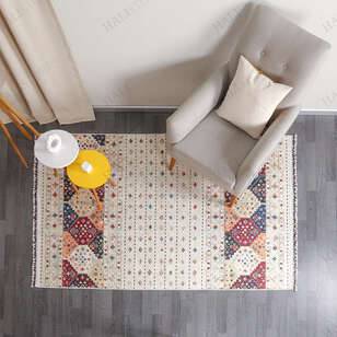 Etnik Desenli Krem Kilim Halı Milas 5034 (2)