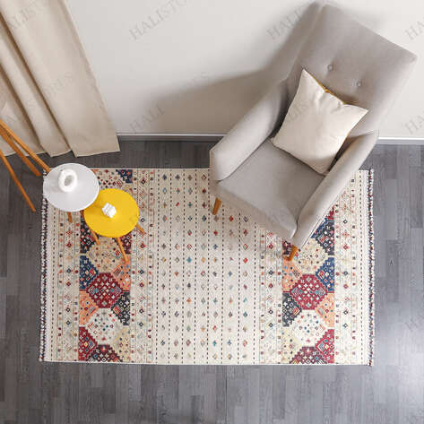 Etnik Desenli Krem Kilim Halı Milas 5034 - 2