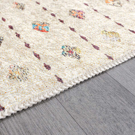 Etnik Desenli Krem Kilim Halı Milas 5034 - 5