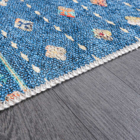 Etnik Desenli Mavi Kilim Halı Milas 5035 - 5