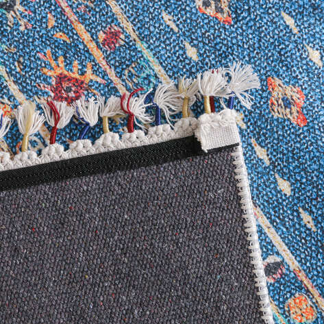 Etnik Desenli Mavi Kilim Halı Milas 5035 - 6