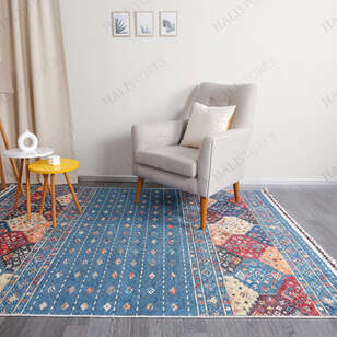 Etnik Desenli Mavi Kilim Halı Milas 5035 (3)