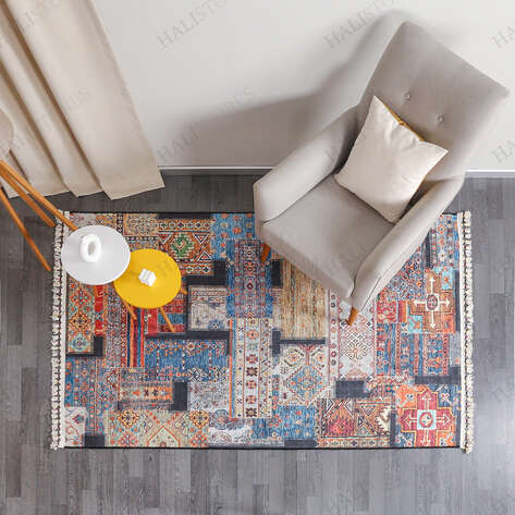 Etnik Motif Desenli Renkli Kilim Halı Milas 5107 - 2