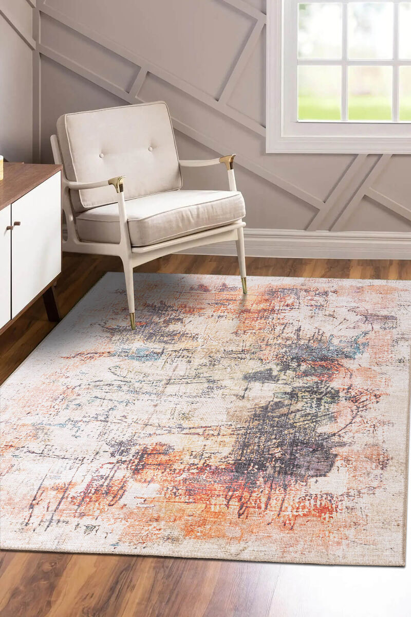 Modern Art Dokuma Taban Dekoratif Renkli Halı HS 262