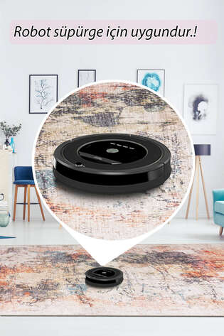 Modern Art Dokuma Taban Dekoratif Renkli Halı HS 262 - 5