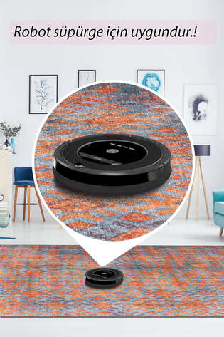 Modern Dokuma Taban Dekoratif Turuncu Halı (AL 06) - 6