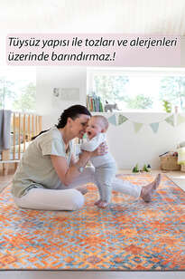 Modern Dokuma Taban Dekoratif Turuncu Halı (AL 06) (8)