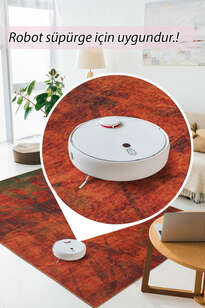 Fusion Modern Dokuma Taban Dekoratif Turuncu Halı (AL 09) - 6