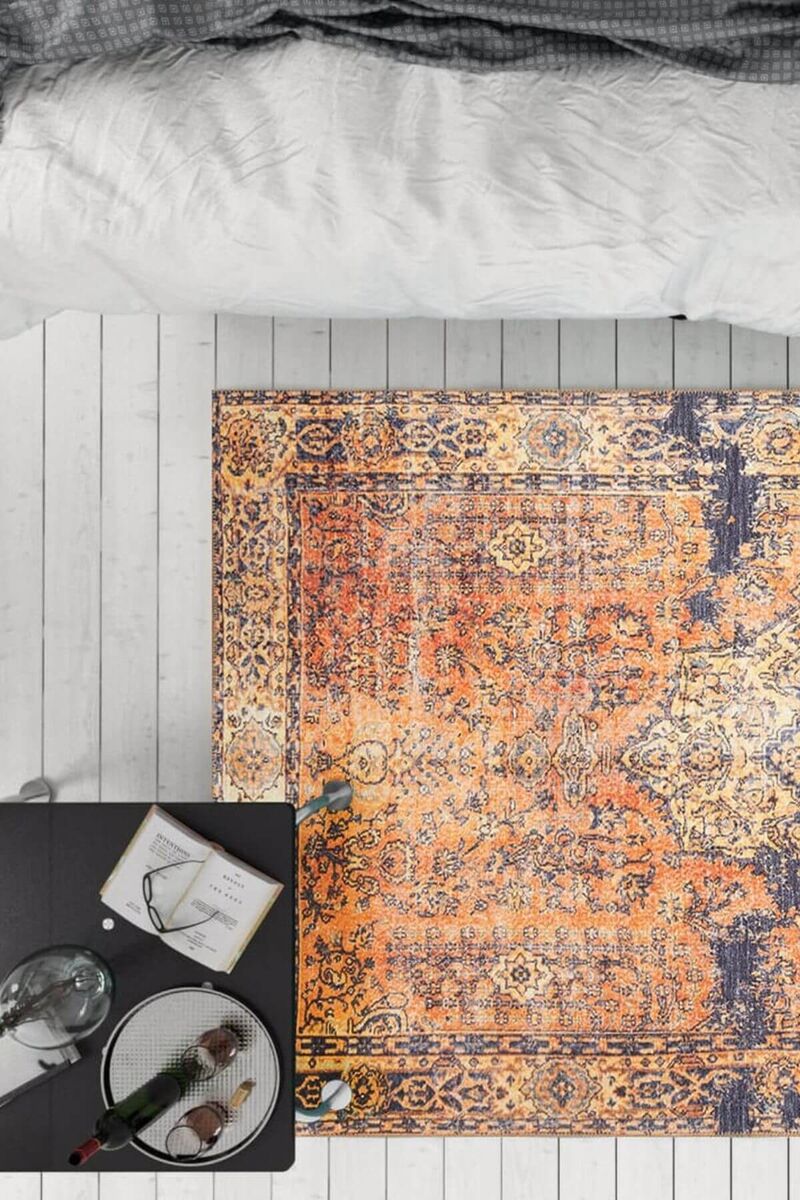 Fusion Modern Dokuma Taban Dekoratif Turuncu Halı (al 275)