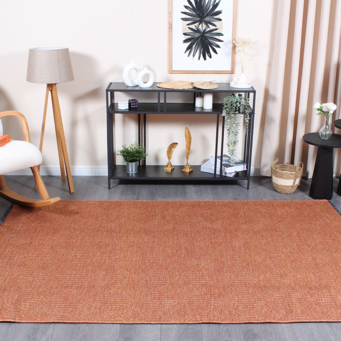 Gabardin Gb 5 Modern Kabartma Desenli Dekoratif Kiremit Makine Halısı