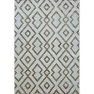Grace 65021-270 Modern Kabartmalı Geometrik Desenli Dekoratif Kahve Krem Makine Halısı (5)