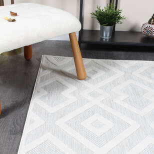 Grace 65021-260 Modern Kabartmalı Geometrik Desenli Dekoratif  Krem Makine Halısı (3)