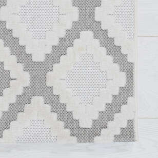 Grace 65022-260 Modern Kabartmalı Geometrik Desenli Dekoratif Antrasit Krem Antrasit Makine Halısı (4)