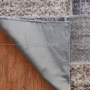 Gri-Bej Patchwork El Halısı (5)