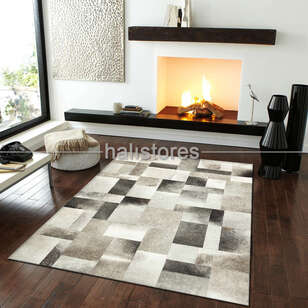 Gri Deri Patchwork Halı (1)