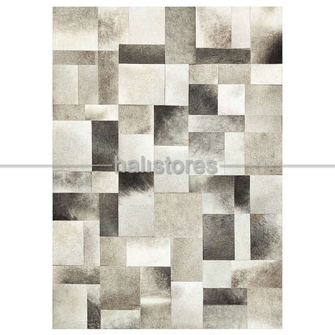 Gri Deri Patchwork Halı - 2