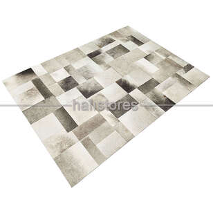Gri Deri Patchwork Halı (3)