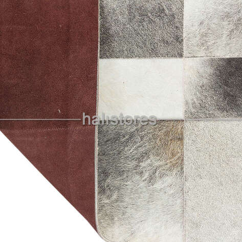 Gri Deri Patchwork Halı - 5