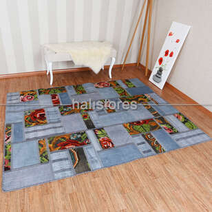 Halıstores - Gri Patchwork Anadolu Kırkyama Kilim