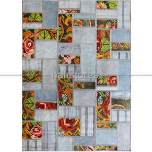 Gri Patchwork Anadolu Kırkyama Kilim (2)