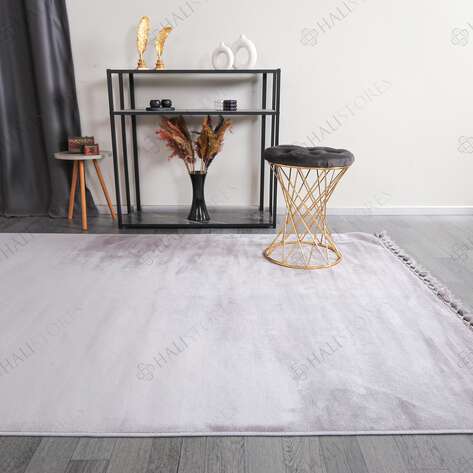 Gri Peluş Yıkanabilir Halı - 3