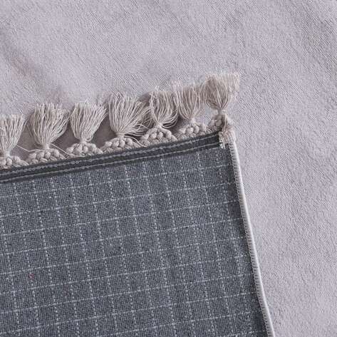 Gri Peluş Yıkanabilir Halı - 6