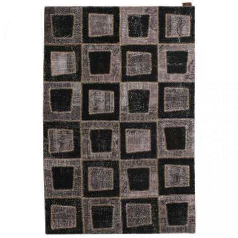 Gri-Siyah Patchwork El Halısı Kübik - 3