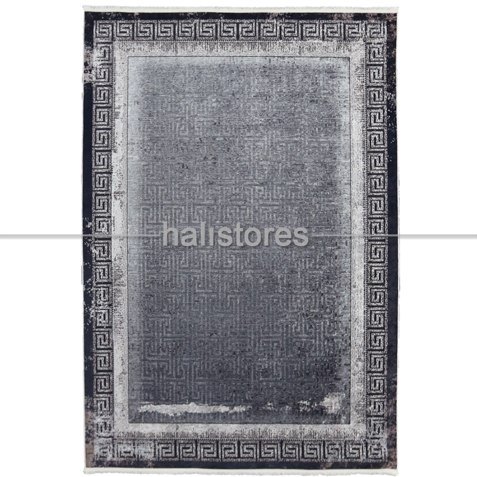 Gri Vintage Çerçeveli Halı Zen