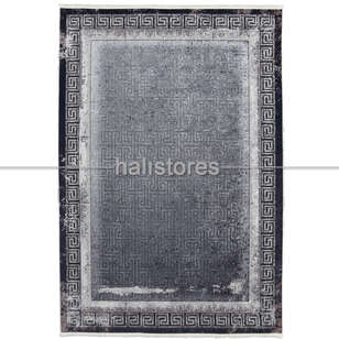 Gri Vintage Çerçeveli Halı Zen (1)