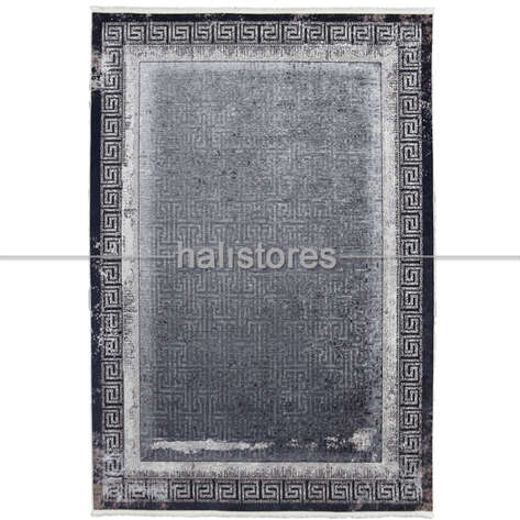 Gri Vintage Çerçeveli Yolluk Halı Zen - 1