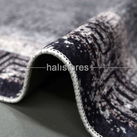 Gri Vintage Çerçeveli Yolluk Halı Zen - 3