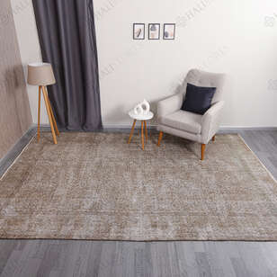 Bej Vintage Eskitme Halı Kilim 209 x 312 cm (1)