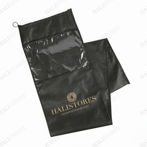 Halı Hurcu Saklama Kılıfı 6m²(42x220cm) Hava Geçiren-Pvc Pencereli-Sağlam Kumaşlı Siyah - 4