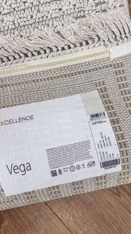 Halıstores Bukle Dokulu Örgü Desenli Halı Vega 5511 Krem-Bej - 5