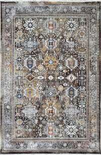 Halıstores Etnik Desenli Halı Alaturka 1490 Kahve Gri