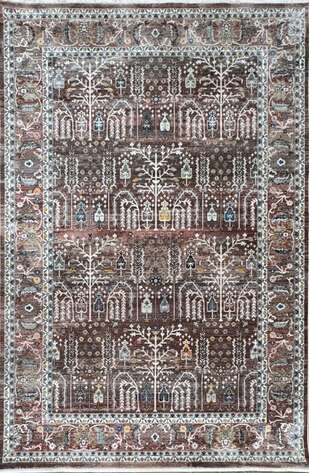 Halıstores Etnik Desenli Halı Alaturka 1544 Kahve - 1