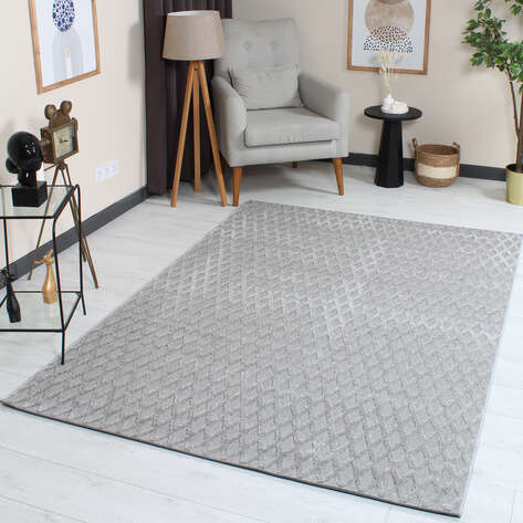 Halıstores Gri Modern Desenli Dekoratif Makine Halısı 295 - 1