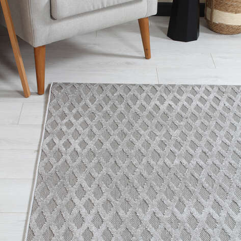 Halıstores Gri Modern Desenli Dekoratif Makine Halısı 295 - 2