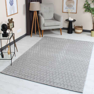 Halıstores Gri Modern Desenli Dekoratif Makine Halısı (1)
