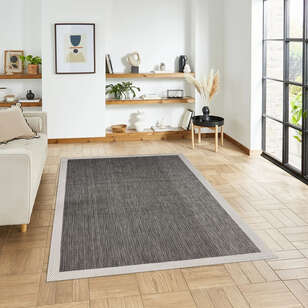 Halıstores Jüt Sisal Comfort 1501 Antrasit Makinede Yıkanabilir Hav ve Toz Vermeyen İç ve Dış Mekan Bordürlü Halı  (1)