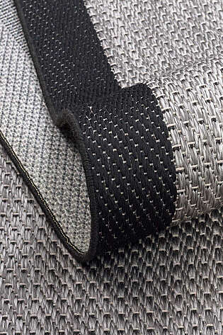 Halıstores Jüt Sisal Comfort 1505 Siyah Makinede Yıkanabilir Hav ve Toz Vermeyen İç ve Dış Mekan Bordürlü Halı - 3