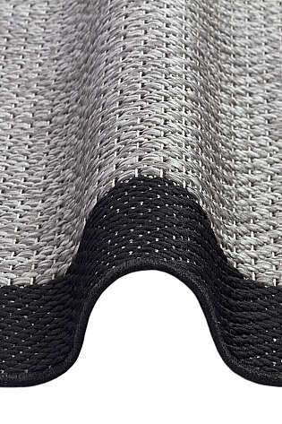 Halıstores Jüt Sisal Comfort 1505 Siyah Makinede Yıkanabilir Hav ve Toz Vermeyen İç ve Dış Mekan Bordürlü Halı - 4